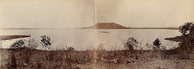 Thumbnail of PANORAMAS Two Panoramas by Raja Deen Dayal Rambha, The Chilled Lake, (326 and 327); The Great Pakhal Lake (1836 and 18362); and a panoramic view of a procession image 1