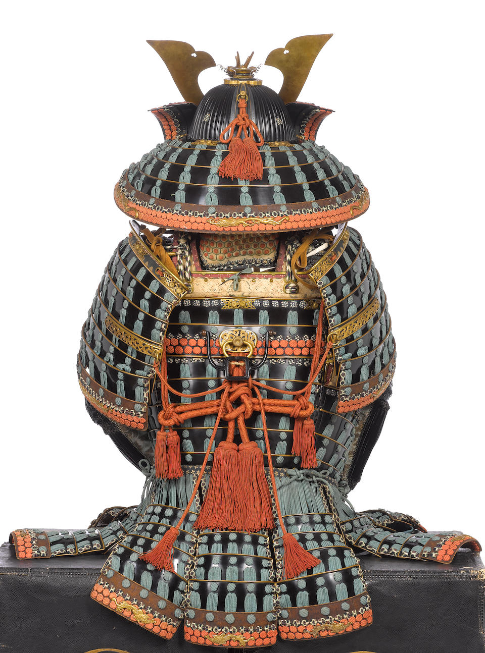 An exceptional mogami do tosei gusoku armour Edo Period, 18th to 19th century; helmet signed Myochin...Naga, late Muromachi/early Momoyama Period, 16th century