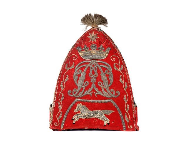 An Historic Grenadier Officers Embroidered Mitre Cap C.1750, As Worn By A Member Of H.R.H. Prince Ge