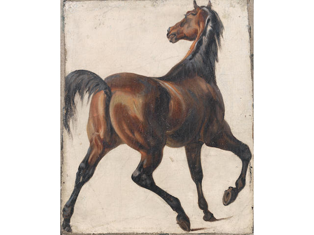 Manner of Eug&#232;ne Delacroix Chestnut horse
