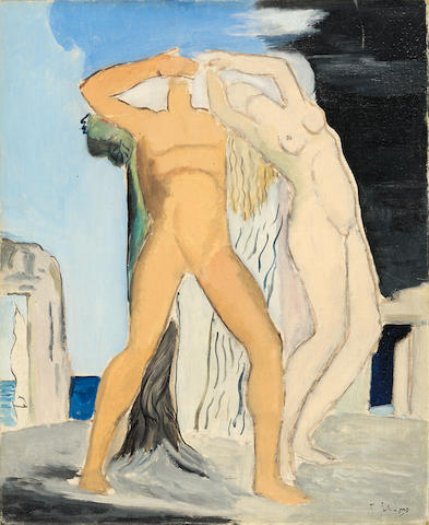 Gerassimos Steris (Greek/American, 1898-1987) Erotic 46 x 37.5 cm.