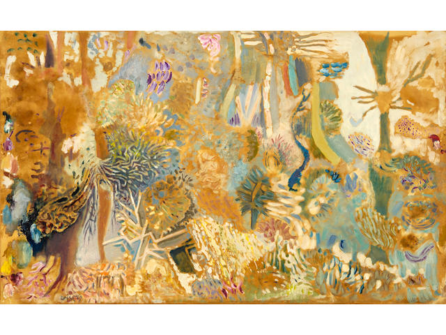 Nikos Hadjikyriakos-Ghika (Greek, 1906-1994) Forest 48 x 76.5 cm.