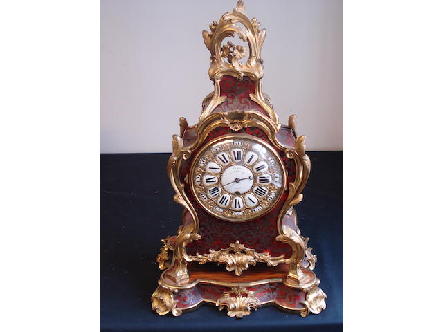 A Boulle style mantle clock Payne, London