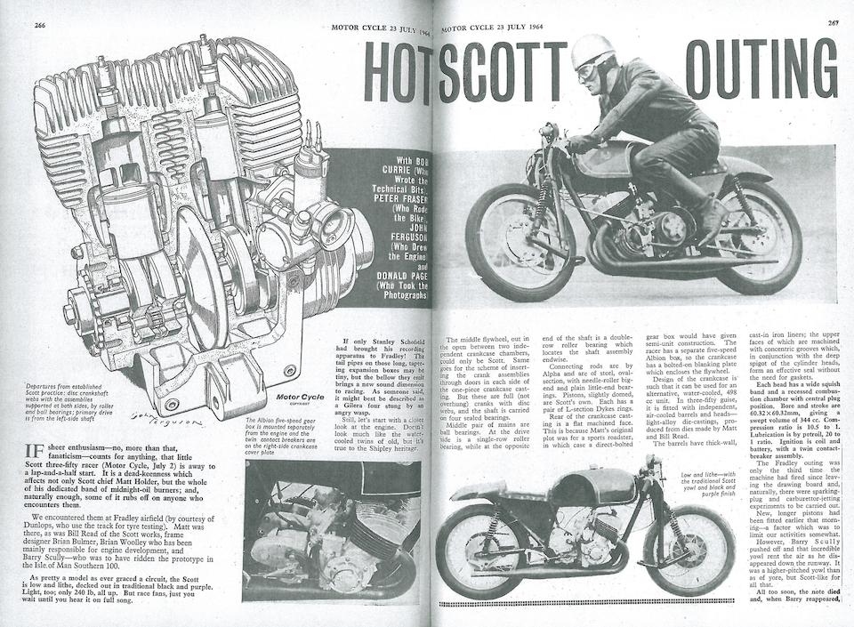 The ex-Barry Scully 1964 Scott 344cc Prototype Racing Motorcycle