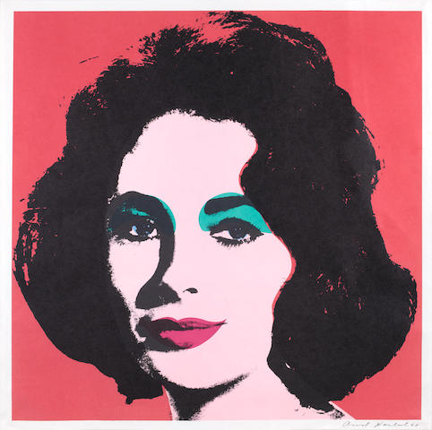 Andy Warhol (American, 1928-1987) Liz Offset lithograph, 1964, printed in colours, on wove, signed and dated '68' in ballpoint pen, from the edition of 300, printed by Total Colour, New York, published by Leo Castelli Gallery, New York, 558 x 558mm (21 4/5 x 21 4/5in)(I)