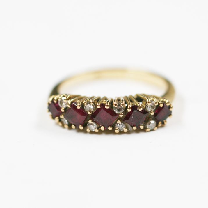 A ruby and diamond ring