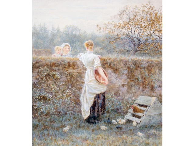 Helen Allingham, RWS (British, 1848-1926) Over the garden wall