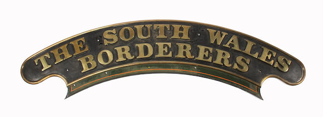GWR nameplate The South Wales Borderers ex-Castle class 4037