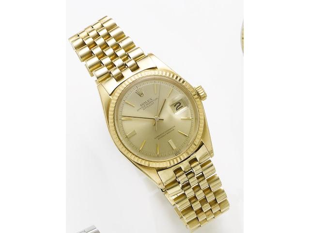Rolex. An 18ct gold automatic wristwatchDatejust, Ref. 1601, Case Number 1615112, Circa 1962