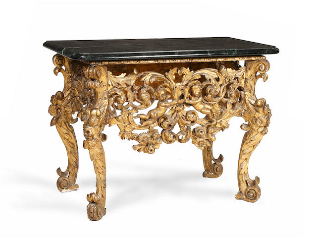 An 18th Century Italian giltwood console table