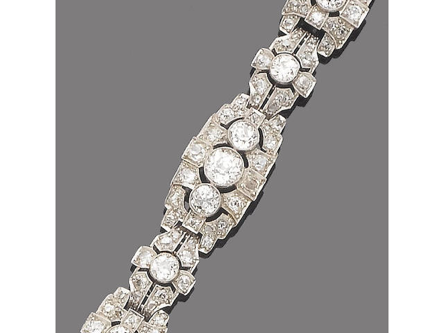 A diamond bracelet,