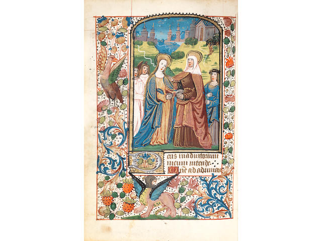 ILLUMINATED MANUSCRIPT Book of Hours, in Latin with additional prayers in French, use of Rouen, illuminated manuscript on vellum