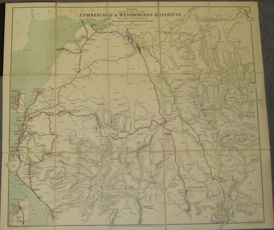 Railway Clearing House official map of Cumberland and Westmorland Districts 1921 issue