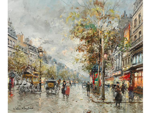 Antoine Blanchard (French, 1910-1988) Parisian street scene