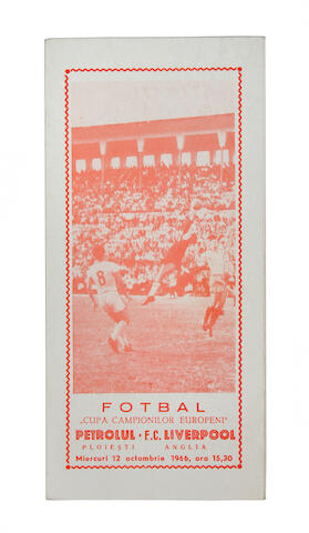 Bonhams 1966 Petrolul Ploiesti V Liverpool European Cup Programme