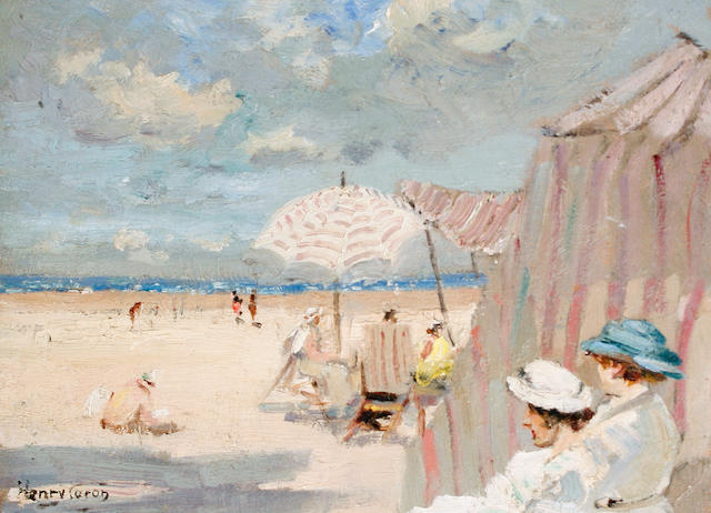 Henri Paul Edmond Caron (born 1860) Beach scene
