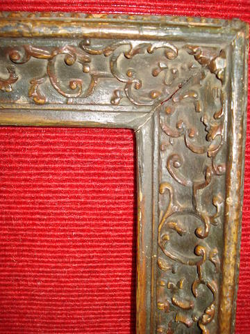 A French 17th Century carved and polychromed frame