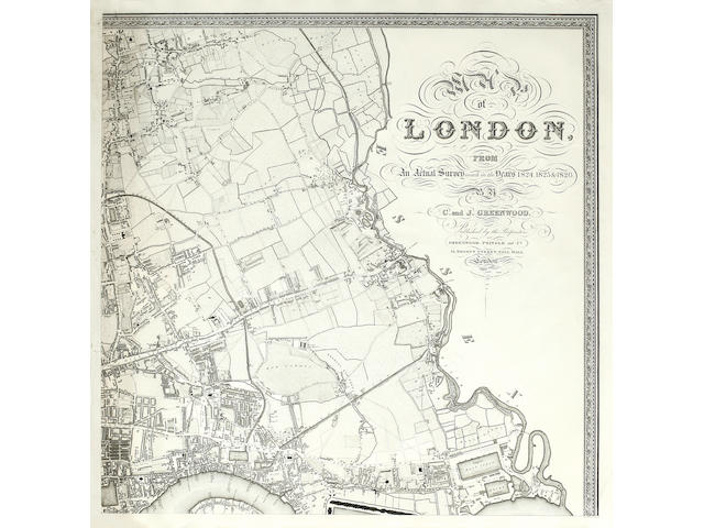 LONDON GREENWOOD (CHARLES and JOHN) Map of London, from an Actual Survey made in the Years 1824, 1825, and 1826