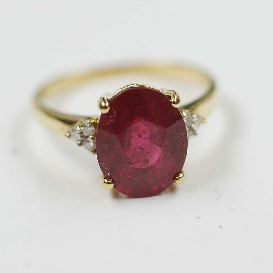 A ruby and diamond ring