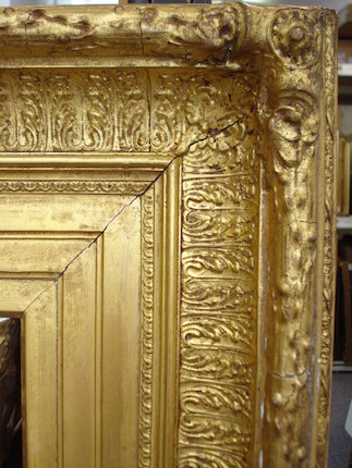 A large French 19th Century gilded composition frame image 1