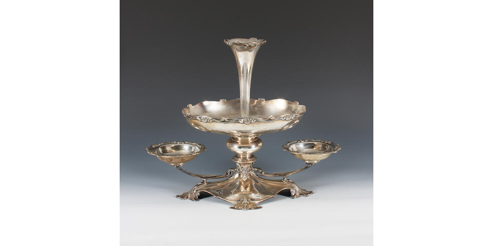 An Edwardian silver epergne By Elkington and Co, Birmingham, 1907,