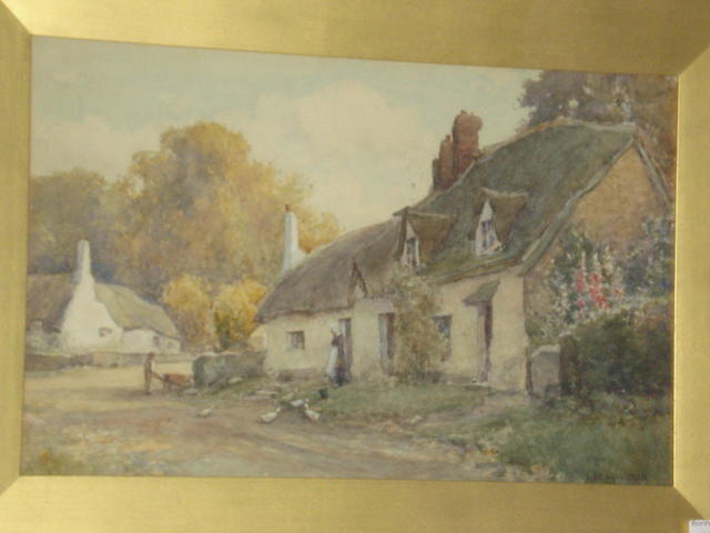 James W. Milliken (British, fl.1887-1930) 'A Gloucestershire Village, Evening',