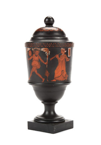 A Wedgwood encaustic enamelled vase and cover Circa 1785