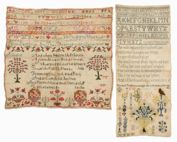 One 18th and one 19th century sampler