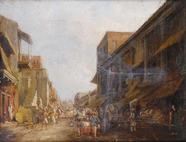 Circle of Horace van Ruith (British, 1839-1923) Indian street scene