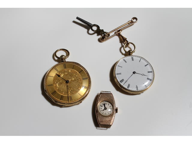 An 18 carat gold open faced pocket watch