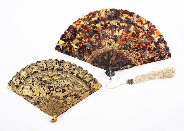 Two Oriental late 19th century fans