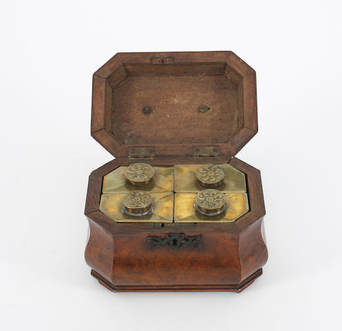 A good 18th Century German walnut tea-caddy