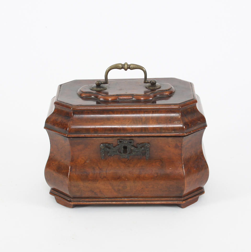 A good 18th Century German walnut tea-caddy