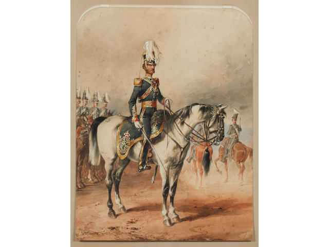 Michael Angelo Hayes. R.H.A. (1820-1877) Watercolour Portrait Of Lieutenant-Colonel Lord George Augustus Frederick Paget 4th (Queen's Own) Light Dragoons, Dublin 1850