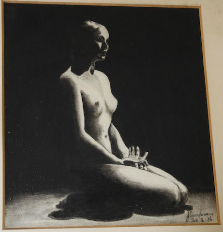 J. Simpson (20th Century) Female nude study