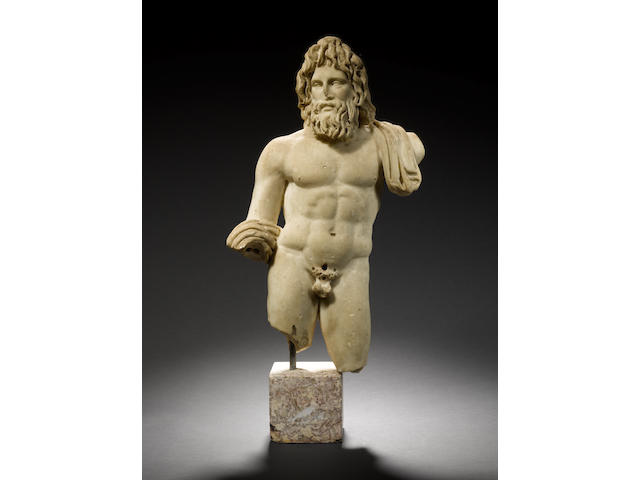 A Roman marble statue of Zeus
