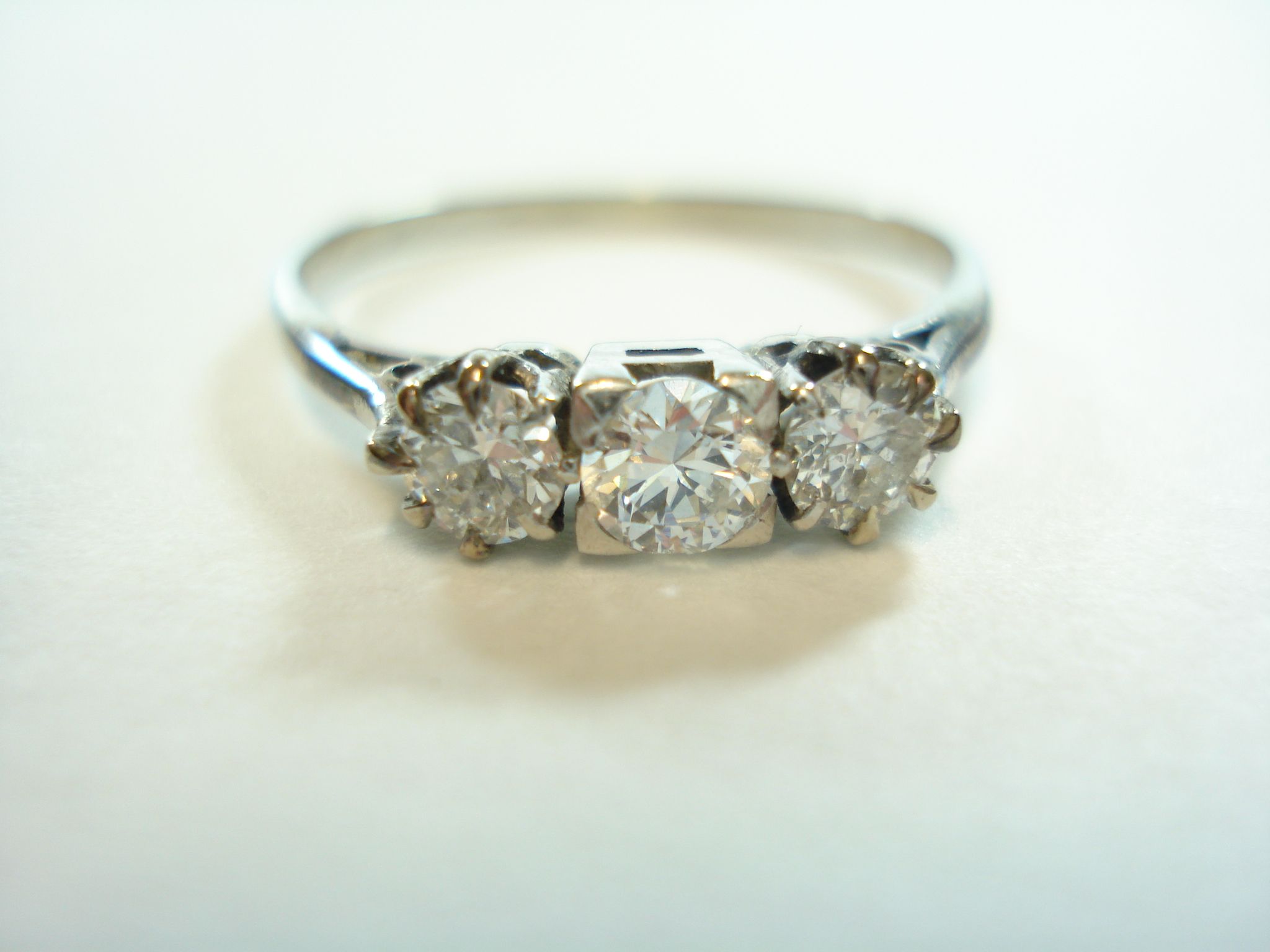 A diamond three-stone ring