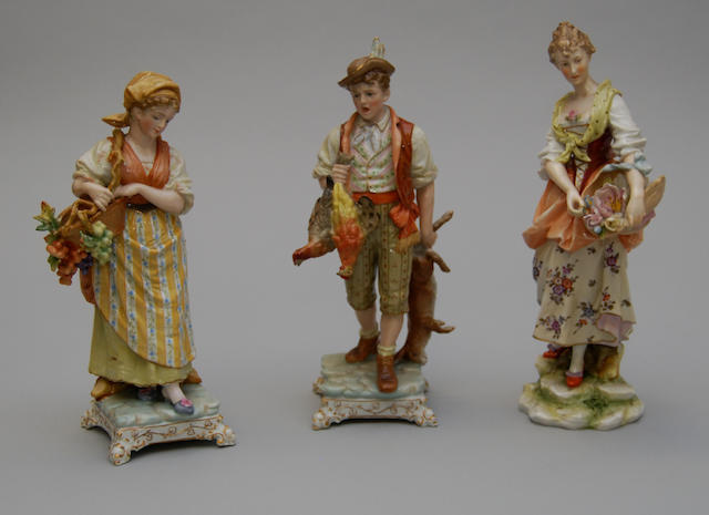 Three German porcelain figures