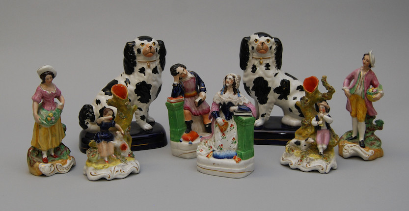 A collection of eight Staffordshire figures image 1