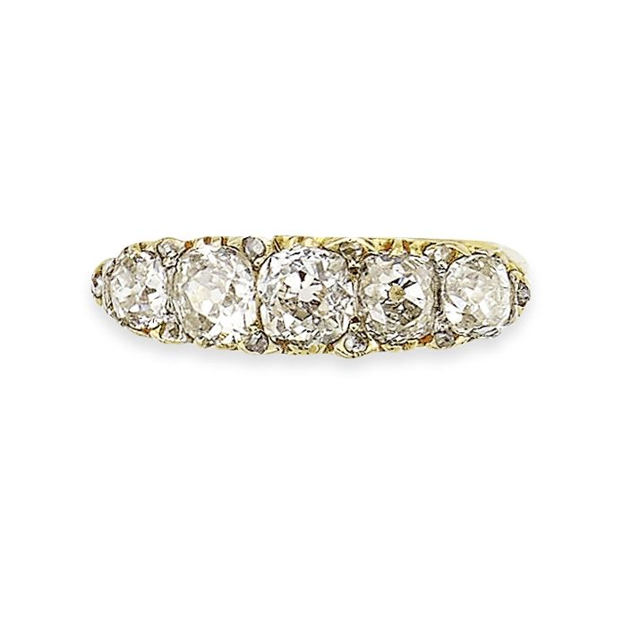 A diamond five-stone ring