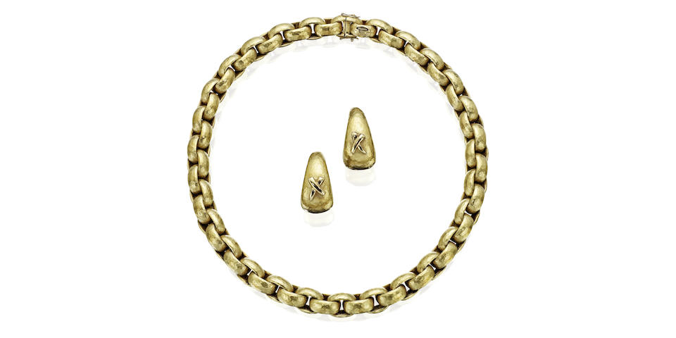 A necklace and a pair of earrings, by Paloma Picasso for Tiffany & Co.