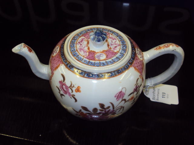 A Chinese famille rose teapot and cover Qianlong
