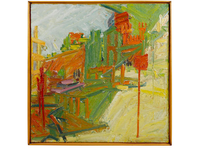 Frank Auerbach (British, born 1931) Looking Towards Mornington Crescent Station 122 x 122 cm. (48 x 48 in.)