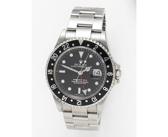 Rolex. A stainless steel automatic dual time zone wristwatchGMT-Master II, Reference 16710, Case Number F767252, Circa 2003