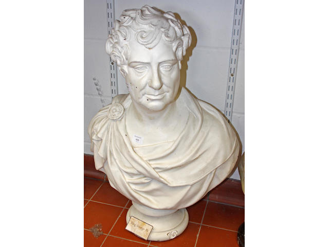 A Plaster library bust of George IV
