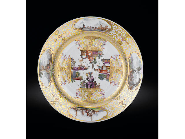A rare Meissen circular dish circa 1735