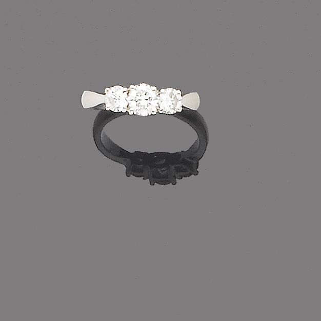A diamond three-stone ring