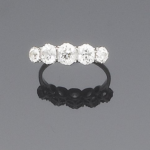 A diamond five-stone ring