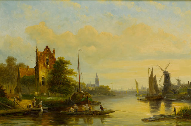 Jan Jacob Coenraad Spohler (Dutch, 1837-1923) The ferry