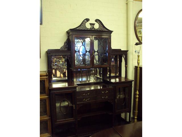 A late Victorian Lamb of Manchester mahogany display cabinet Stamped 'LAMB MANCHESTER 22675'